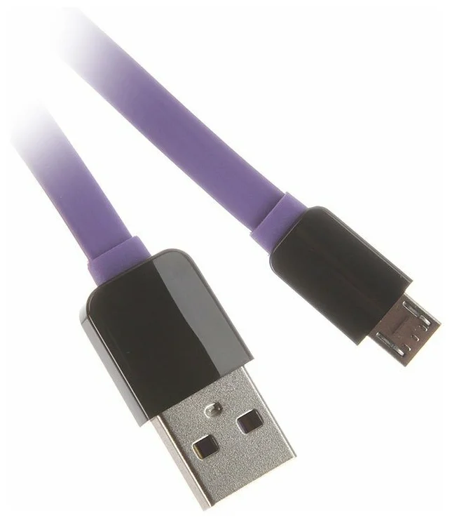 

Кабель Micro USB 2.0(Bm)-USB 2.0(Am), плоский быстрая зарядка, 1м, фиолетовый Continent (QCU-5102VT)