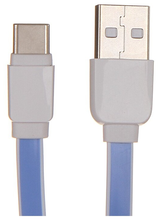 

Кабель USB 2.0(Am)-USB 2.0 Type-C(m), плоский, 2.1A, 1м, синий LDNIO XS-07 ( LD_B4534), XS-07