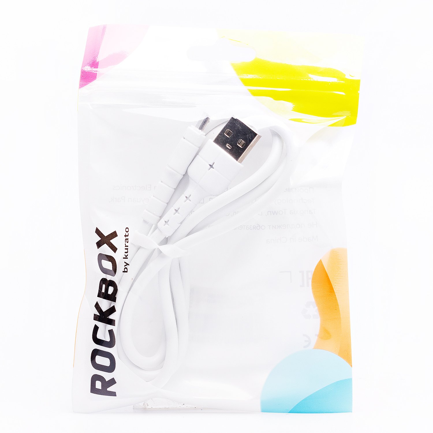

Кабель Micro USB-USB, 1A, 1м, белый RockBox RC-M03 (125905), RC-M03