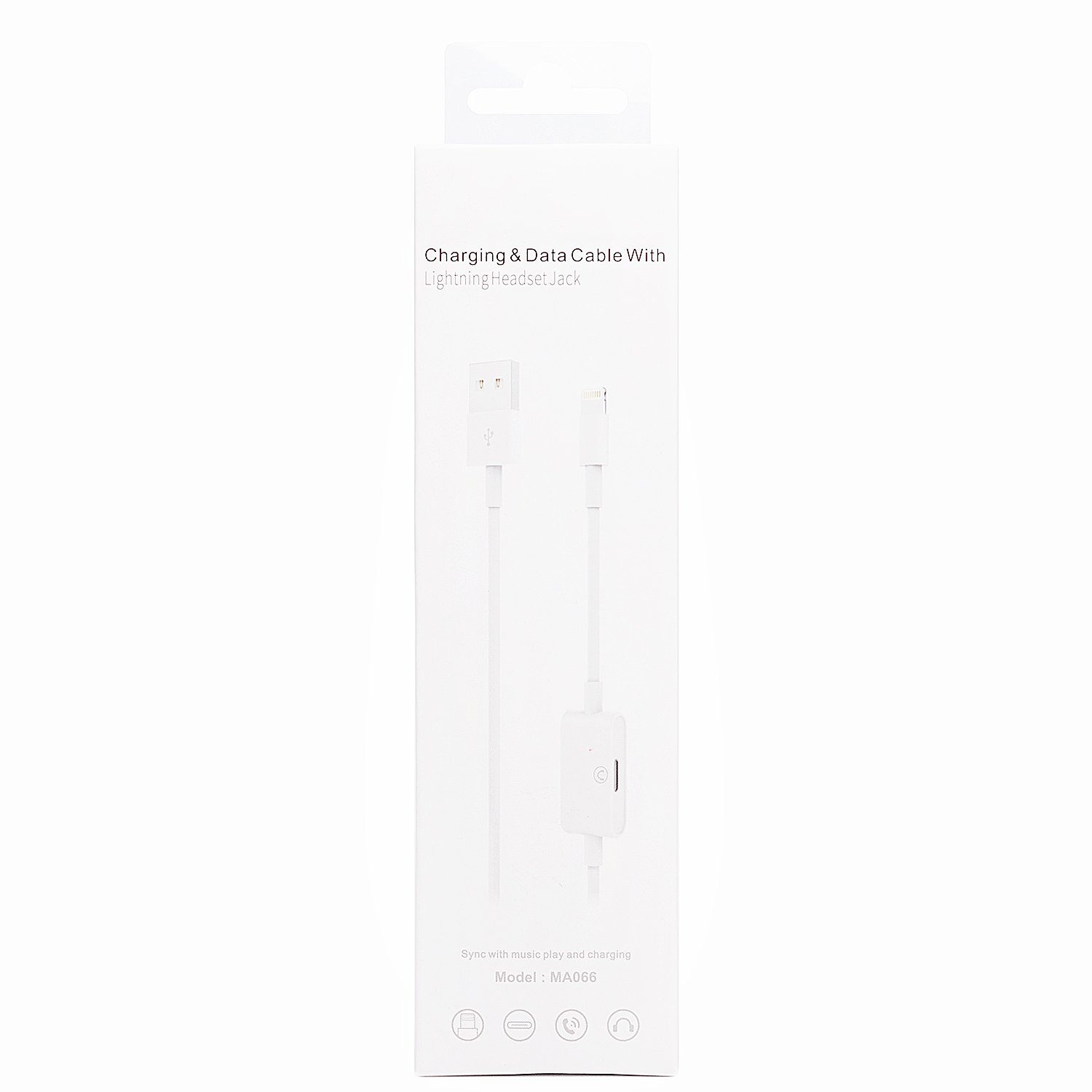 

разъем Lightning 8-pin(m) + Lightning 8-pin(f)-USB 2.0(Am), 1м, белый No name MA066 (127898 ), MA066