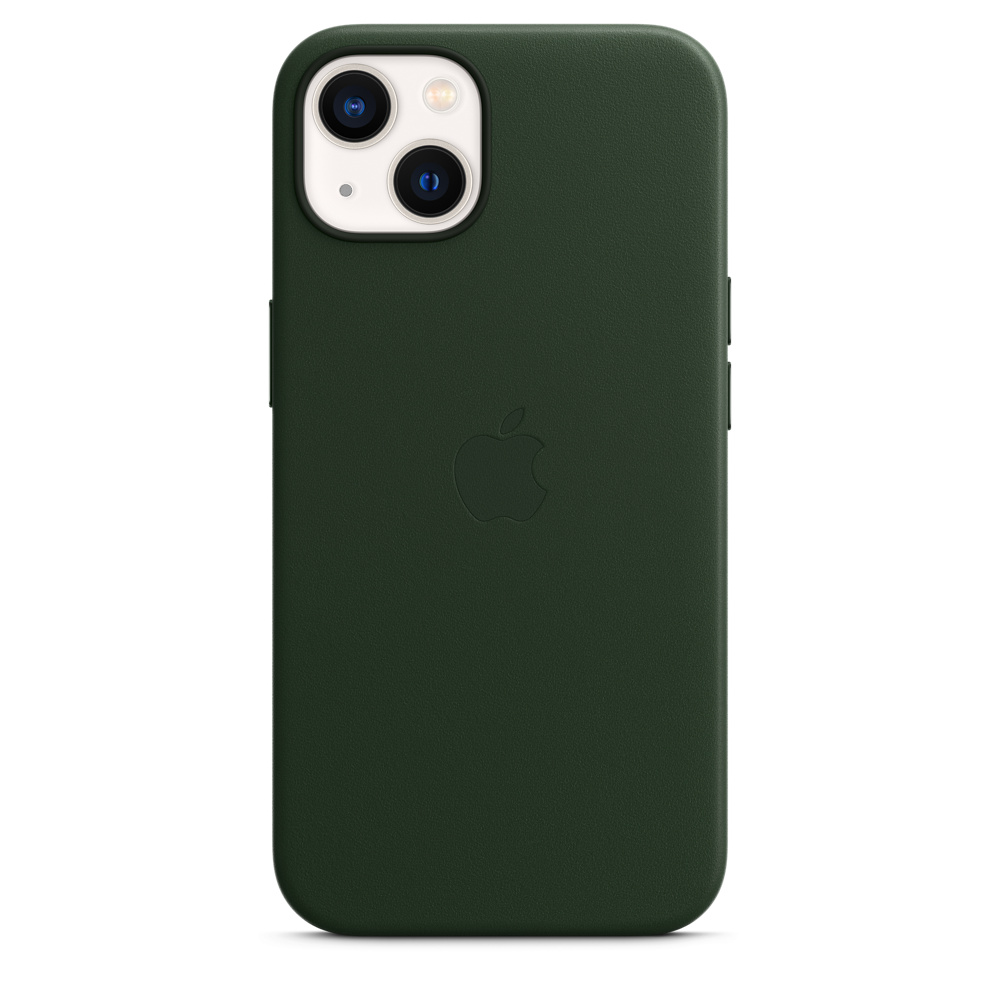

Чехол-накладка Apple MagSafe Leather Case для смартфона Apple iPhone 13, кожа, зеленая секвойя (MM173ZE/A)