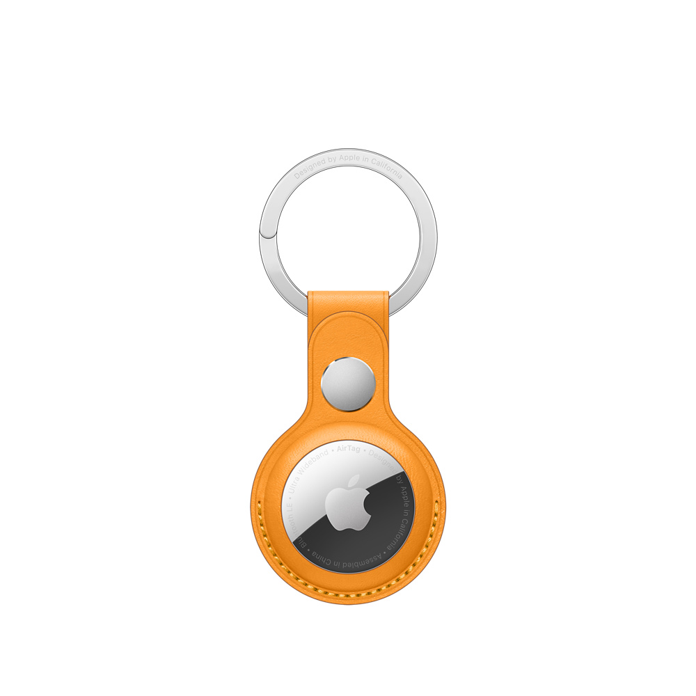 

Брелок для метки AirTag Apple Leather Key Ring, с кольцом для ключей, кожа, золотой апельсин (MM083ZM/A), Leather Key Ring