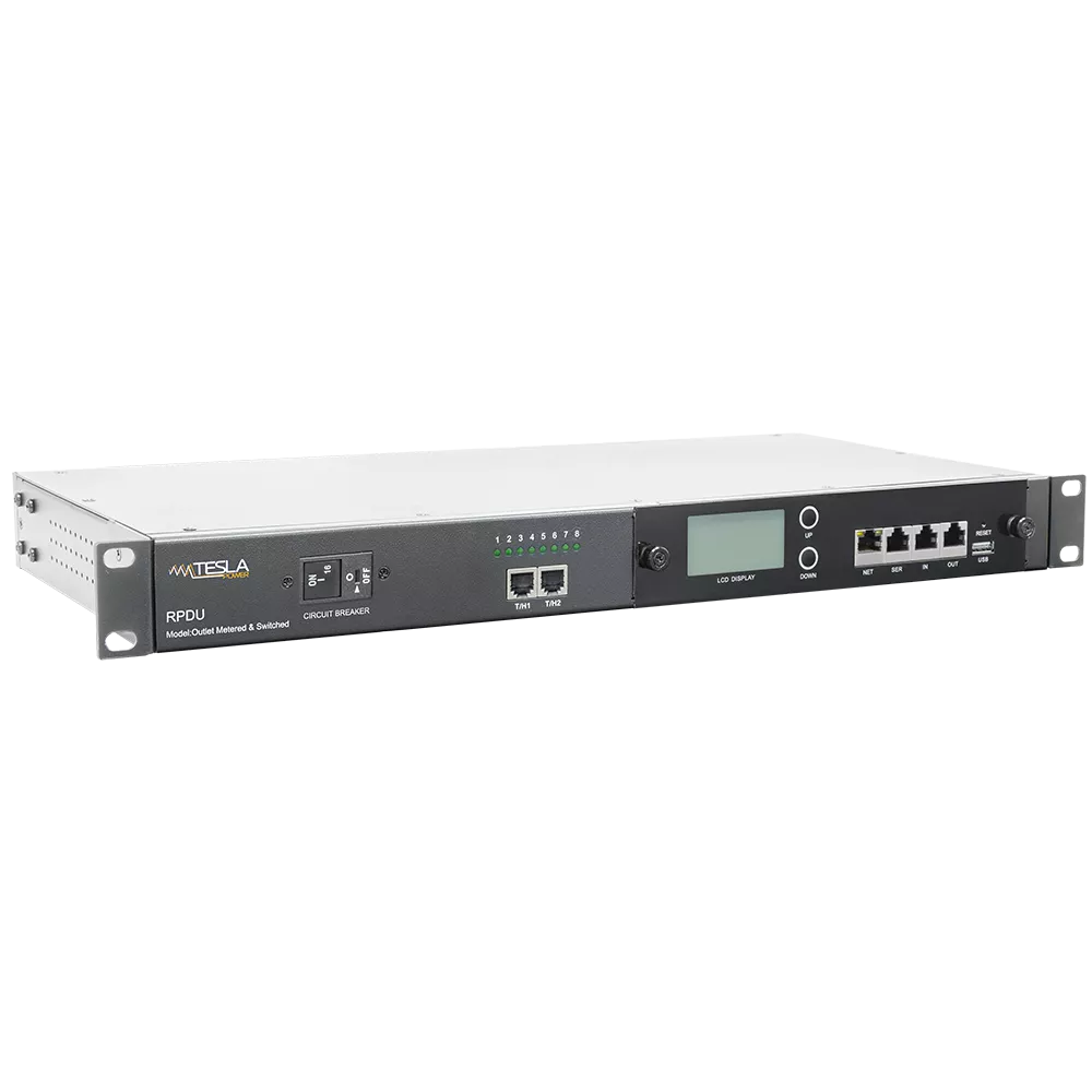 

Блок розеток (PDU) Tesla Power, 1U, кол-во розеток:8 (8xC13), 8А, черный (TP-PRO-D-08A-1)