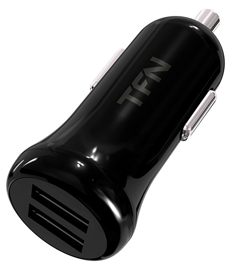 Автомобильное зарядное устройство TFN TFN 2.4A, 2.4А, черный (TFN-CC2U24ABK)