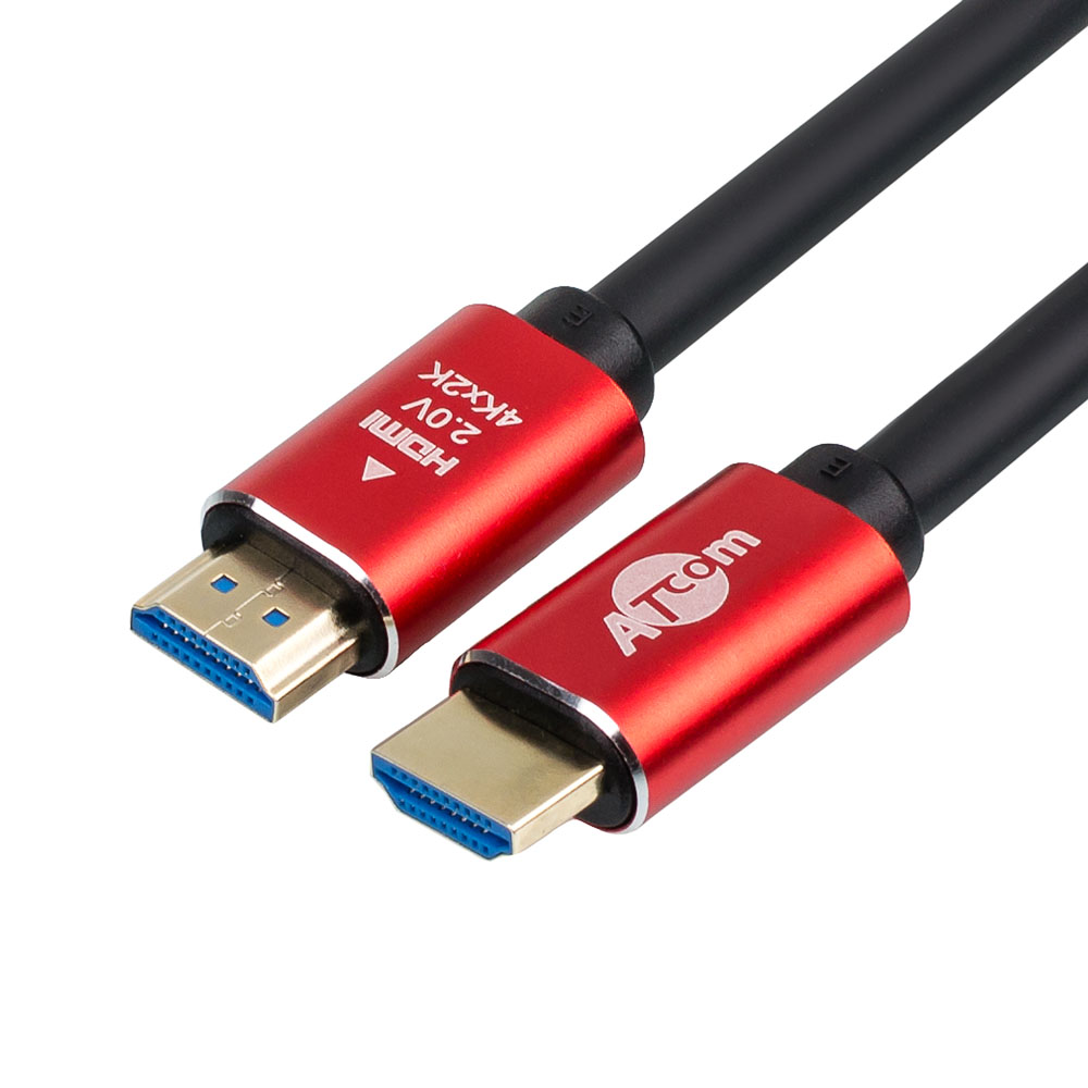 

Кабель HDMI(19M)-HDMI(19M) v2.0 4K, экранированный, 20 м, черный/красный Atcom AT5946 (AT5946), AT5946