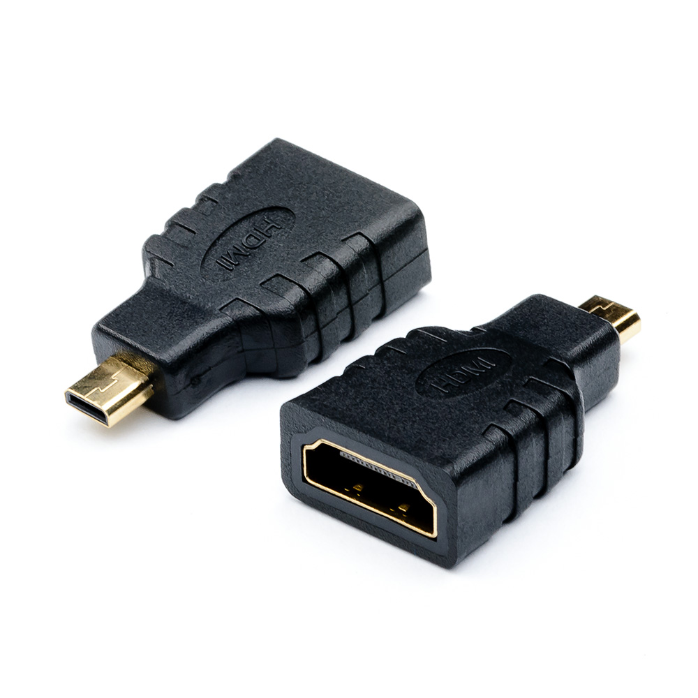 

Переходник (адаптер) HDMI(19F)-Micro HDMI(19M) v2.0 4K, черный Atcom AT6090 (AT6090), AT6090