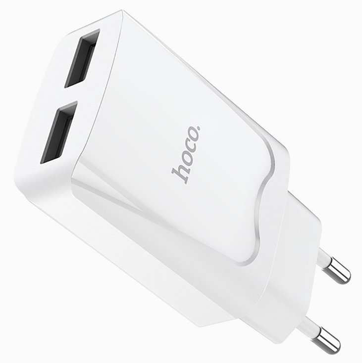 

Сетевое зарядное устройство Hoco C52A, 2USB, 2.1A, белый, C52A
