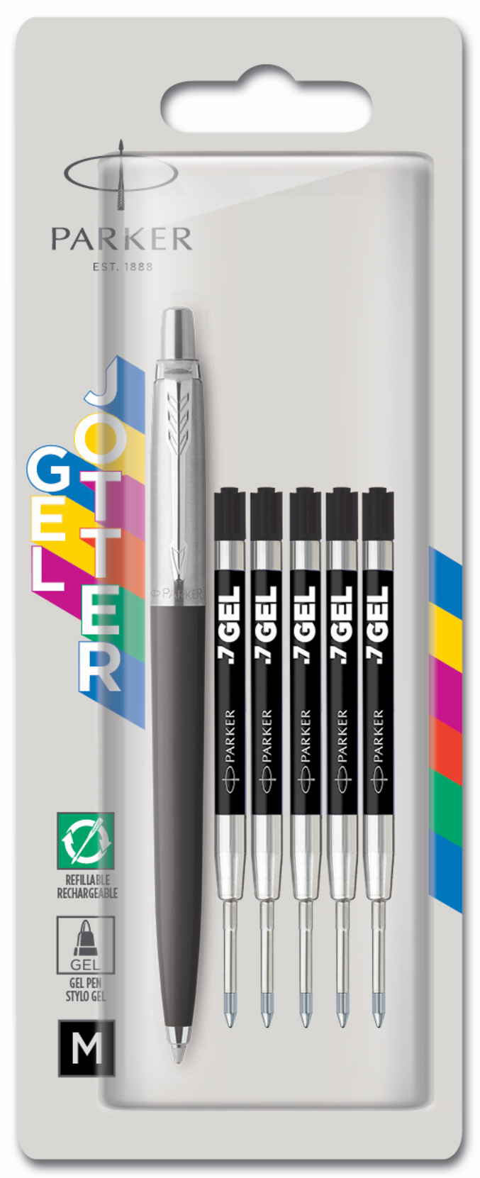 Ручка гелевая Parker Jotter Original BTS + 5 стержней, черный (2141129)