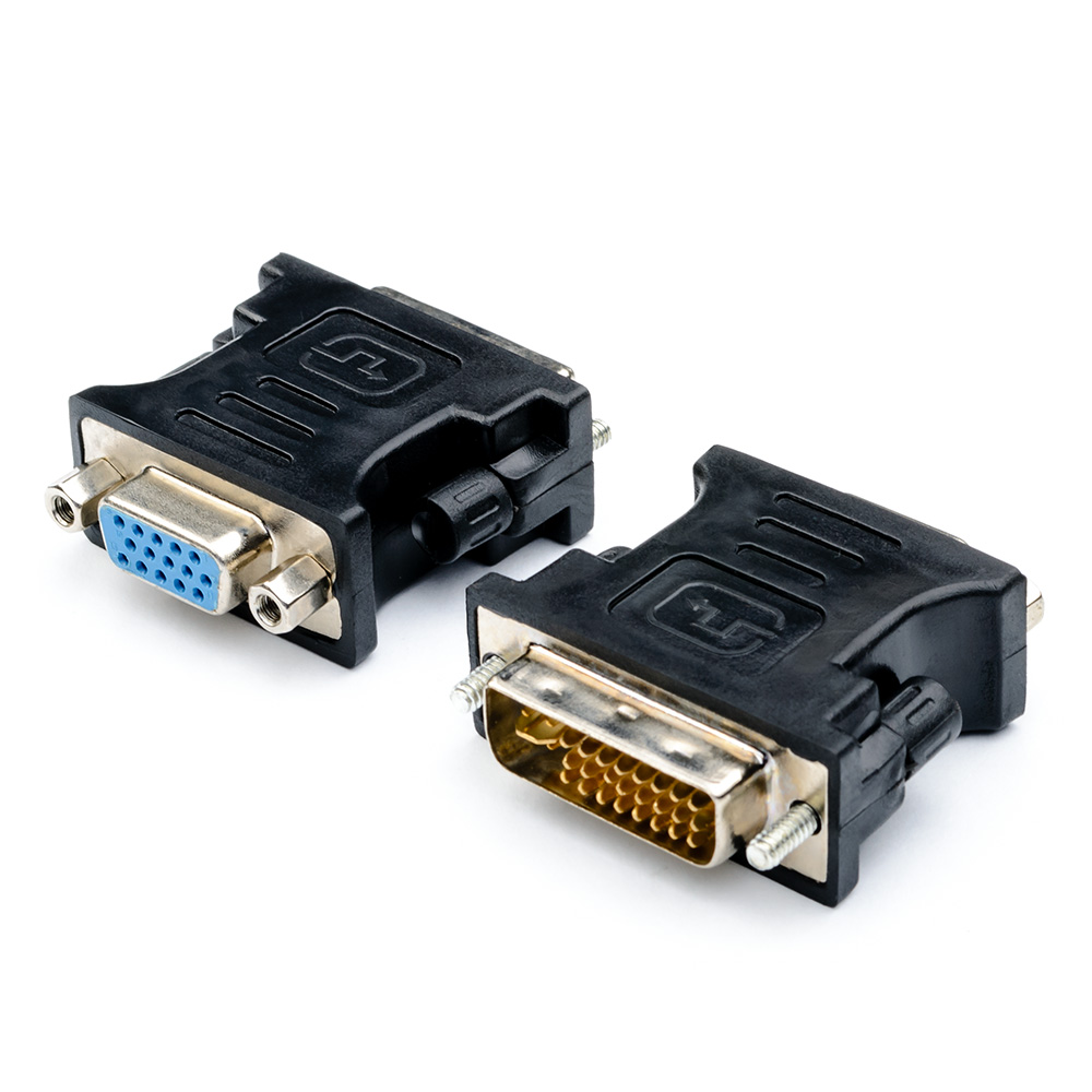 

Переходник (адаптер) DVI-I(29M)-VGA(15F), черный Atcom AT1209 (AT1209), AT1209