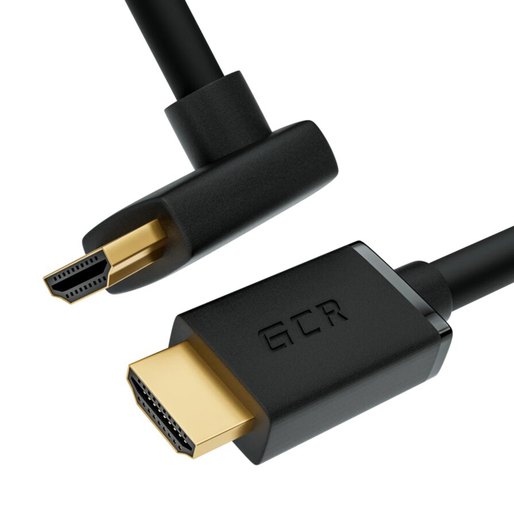 

Кабель HDMI(19M)-HDMI(19M) прямой+верхний угол 4K, экранированный, 1 м, черный GCR GCR-HMAC4 (GCR-52318), GCR-HMAC4