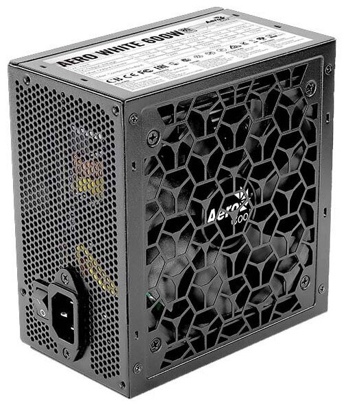 

Блок питания 600Вт ATX AeroCool Aero White 600W, 120 мм, 80 Plus, Черный, Aero