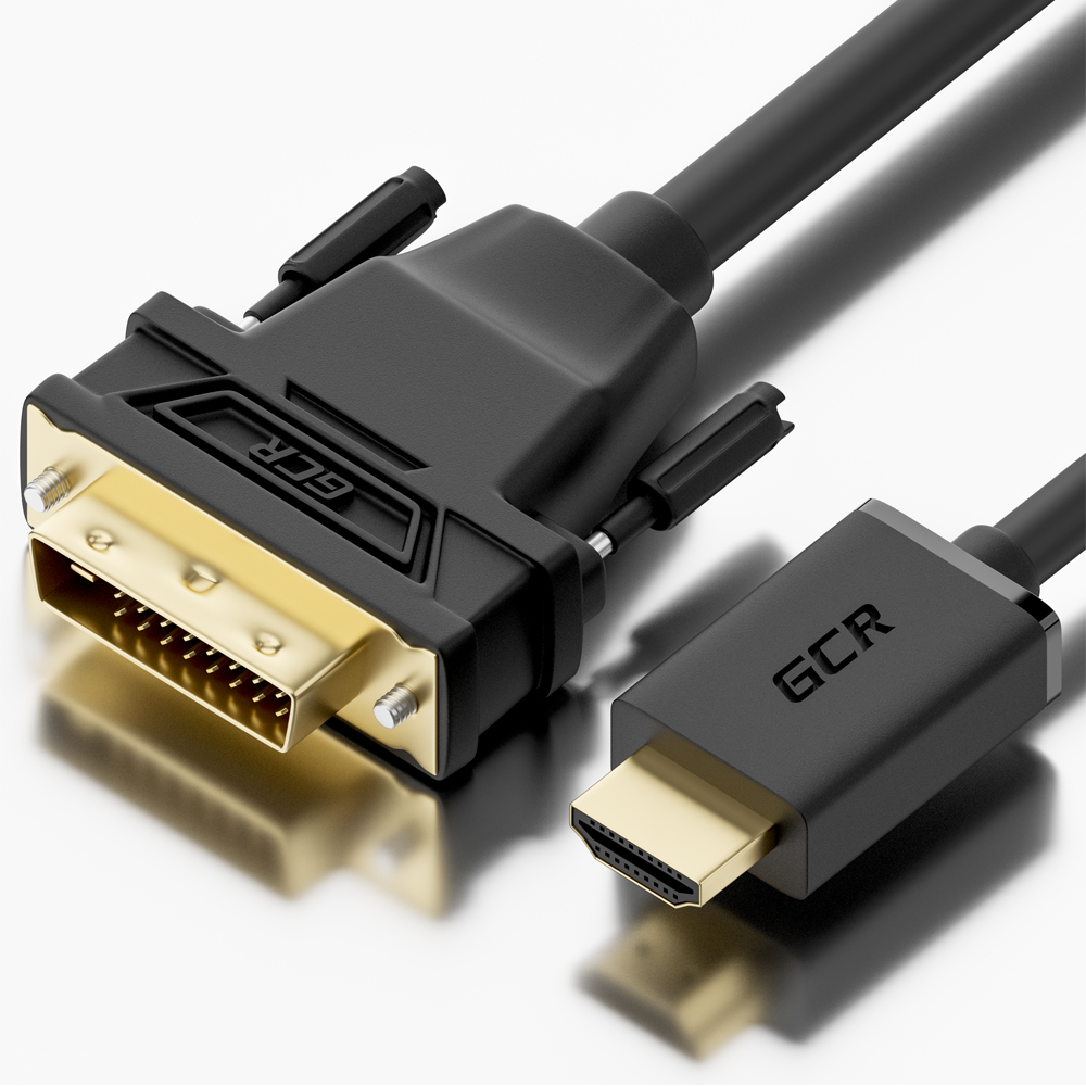 

Кабель HDMI(19M)-DVI-D(19M) Single Link, экранированный, 30 см, черный GCR (GCR-HD2DVI1-0.3m)