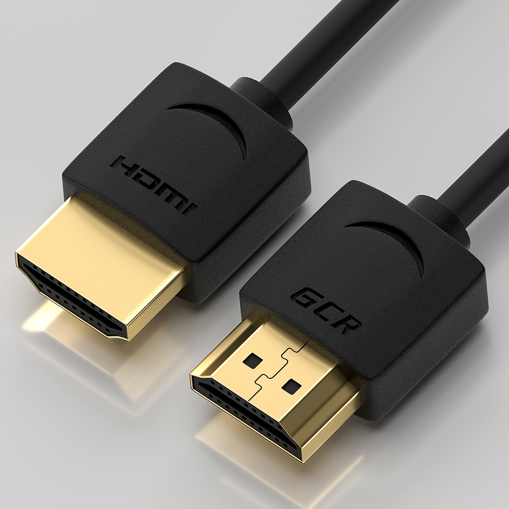 

Кабель HDMI(19M)-HDMI(19M) v2.0 4K, экранированный, 50 см, черный GCR SLIM GCR-HM502 (GCR-51592), GCR-HM502