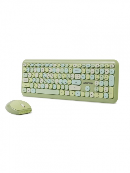 Клавиатура + мышь SmartBuy 666395, беспроводной, USB, зеленый (SBC-666395AG-G) - фото 1