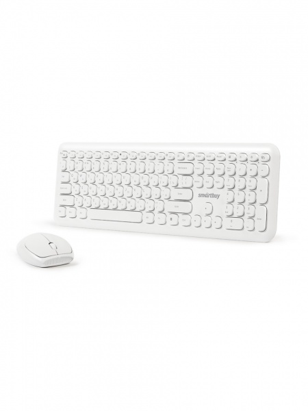 Клавиатура + мышь SmartBuy 666395, беспроводная, USB, белый (SBC-666395AG-W)