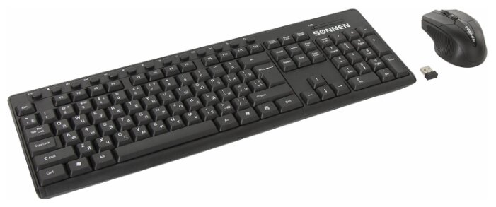 Клавиатура + мышь SONNEN K-648, беспроводная, USB, черный