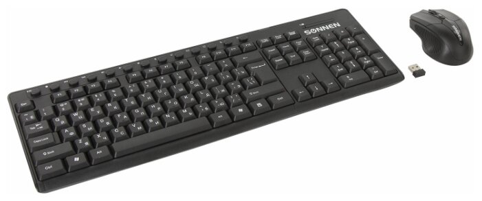 

Клавиатура + мышь SONNEN K-648, беспроводная, USB, черный, K-648