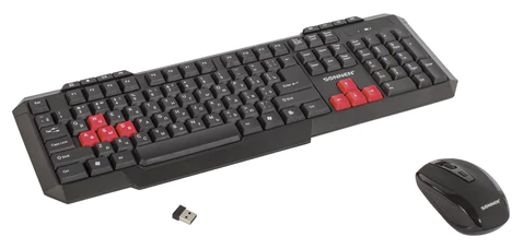 Клавиатура + мышь SONNEN WKM-1811, беспроводной, USB, черный