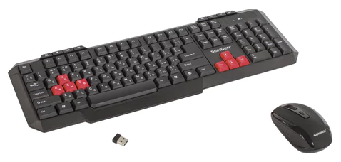 

Клавиатура + мышь SONNEN WKM-1811, беспроводной, USB, черный, WKM-1811