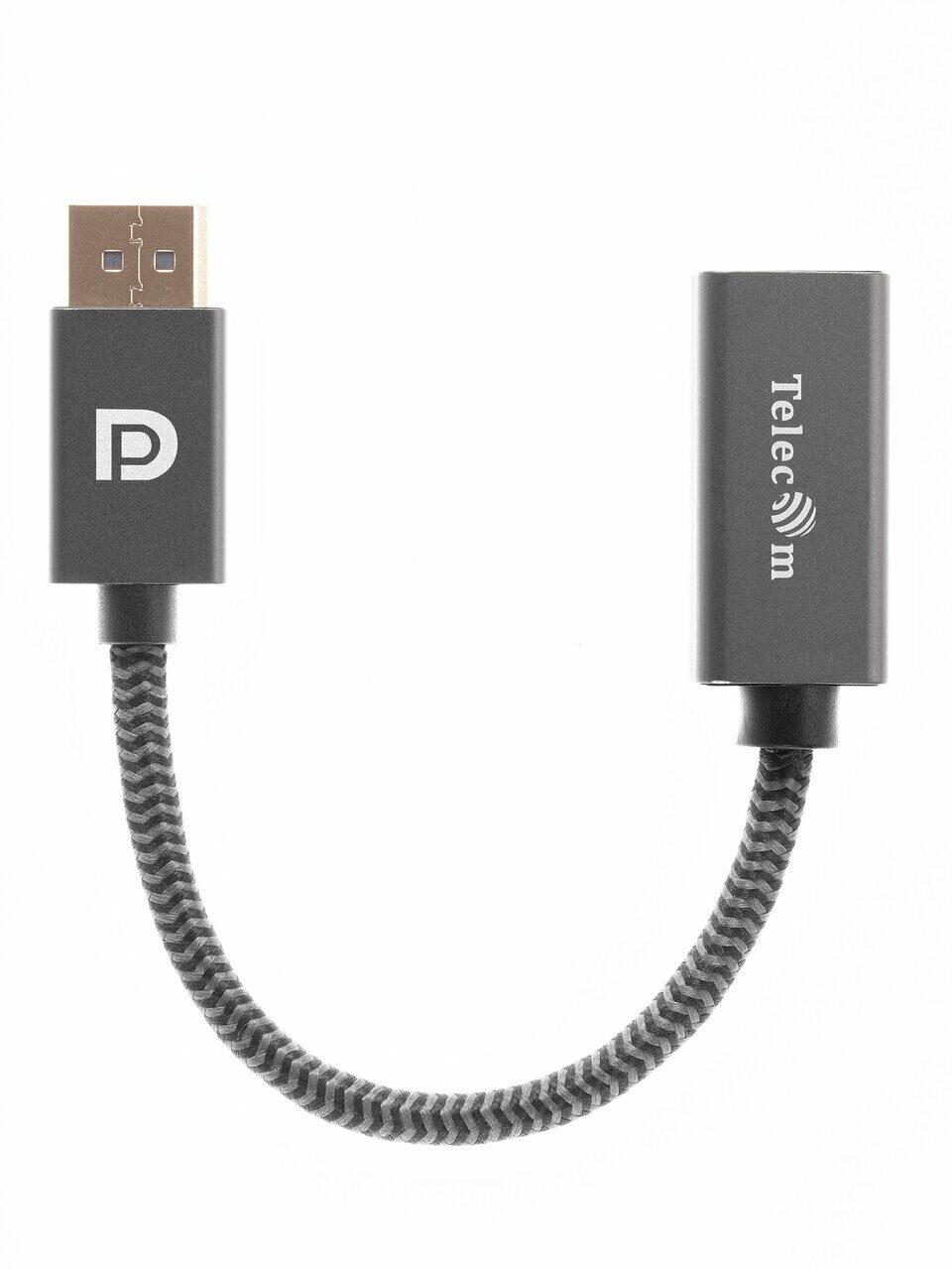 

Кабель-переходник (адаптер) DisplayPort(20M)-HDMI(19F) v1.2/v2.0 4K, 20 см, серый Telecom (TA560)