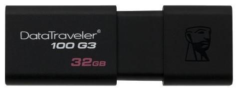 Флешка 32Gb USB 3.0 Kingston DataTraveler DataTraveler 100 G3, черный (DT100G3/32Gb)