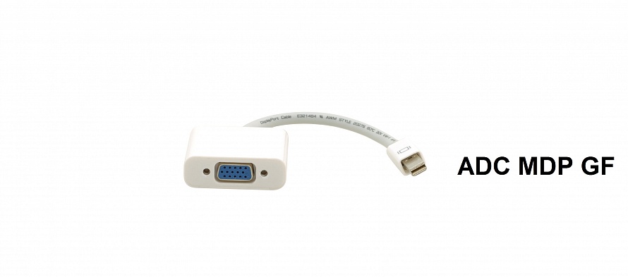 

Кабель-переходник (адаптер) VGA(15F)-Mini DisplayPort(M), экранированный, 15см, белый Kramer (ADC-MDP/GF)