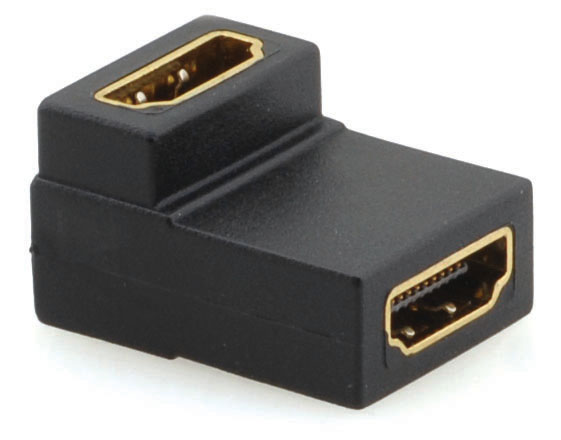 

Переходник (адаптер) HDMI(19F)-HDMI(19F) угловой 4K, черный Kramer AD-HF/HF/RA (99-9797111), AD-HF/HF/RA