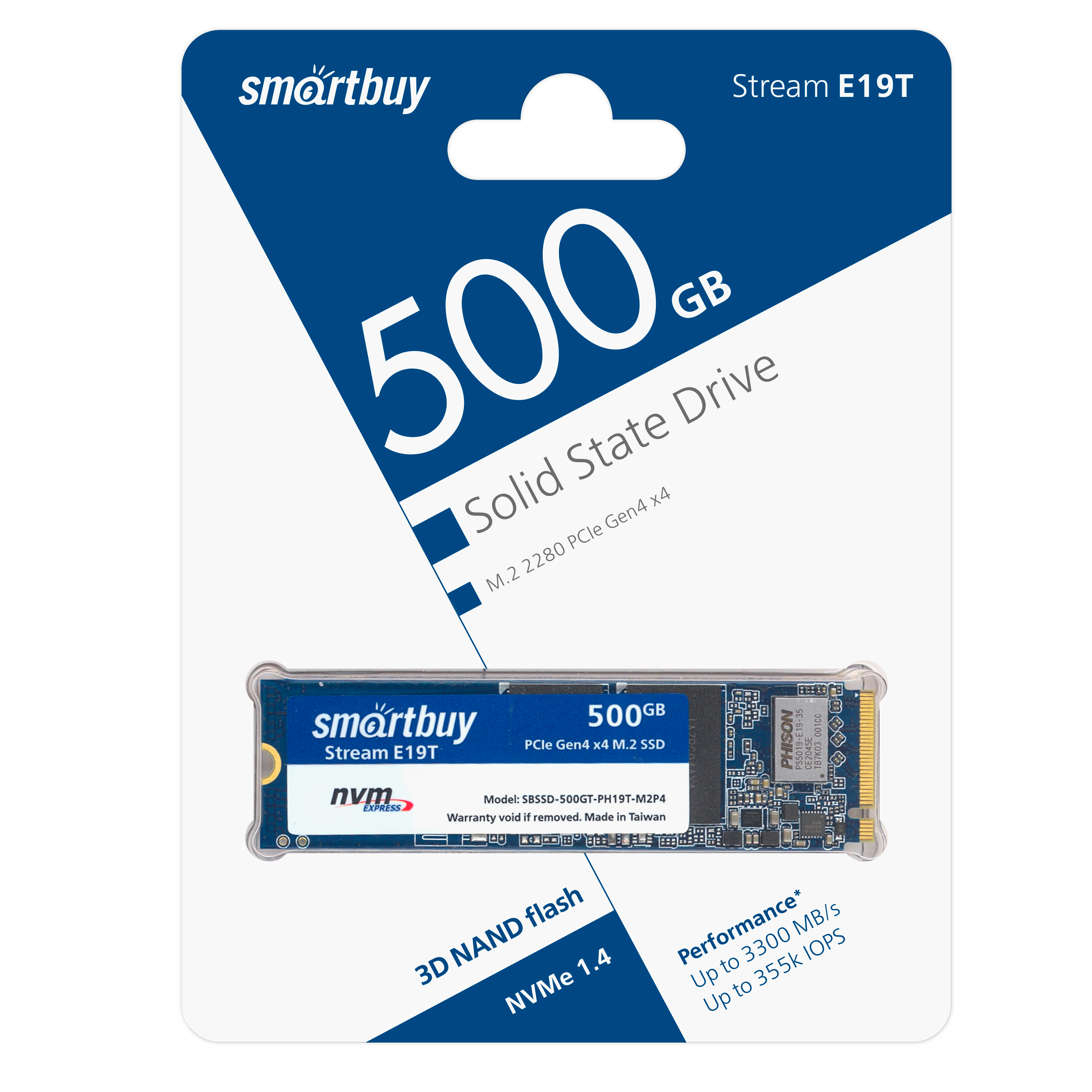 

Твердотельный накопитель (SSD) SmartBuy 500Gb Stream E19T, 2280, M.2, NVMe (SBSSD-500GT-PH19T-M2P4)