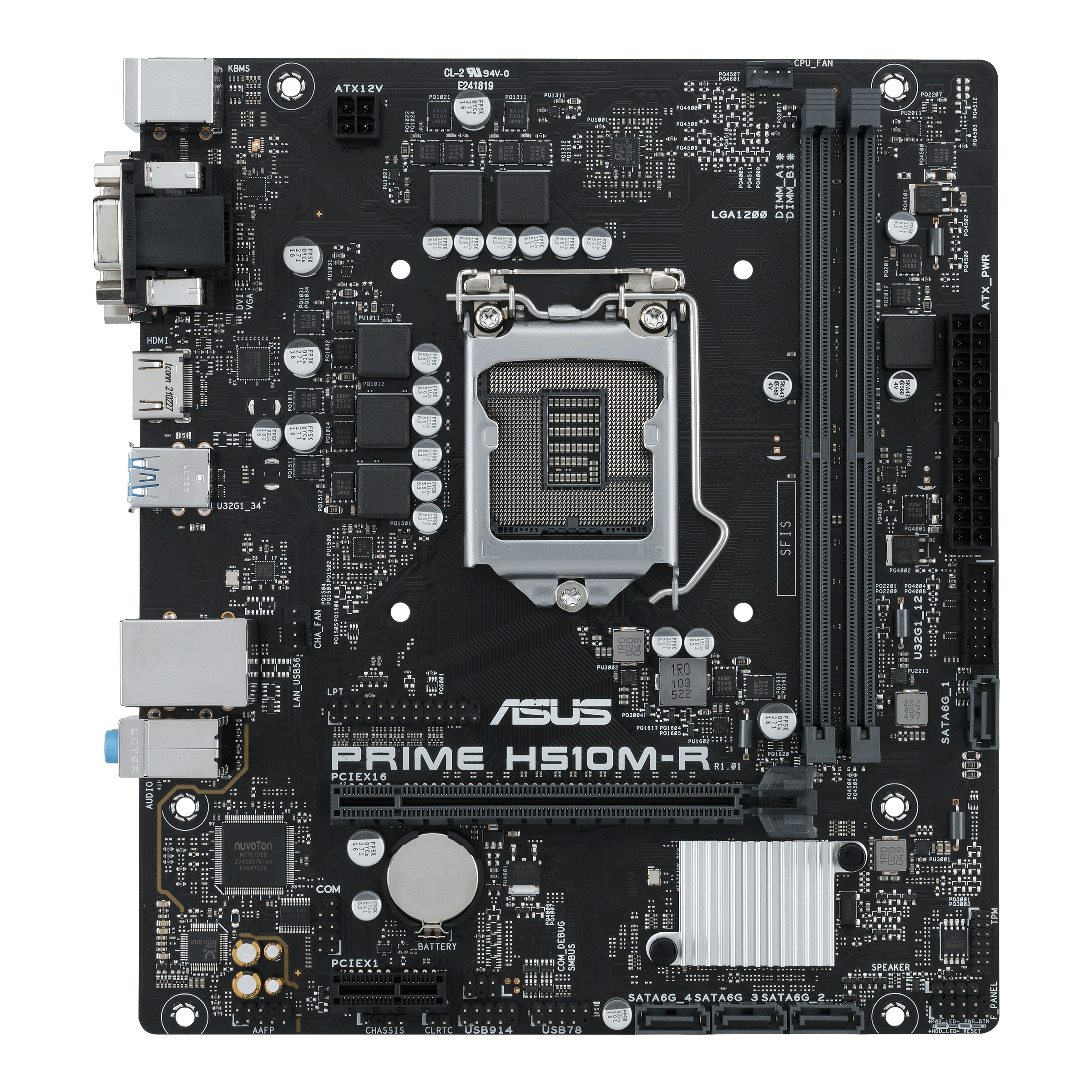 Материнская плата ASUS H510M-R-SI, Socket1200, Intel H510, mATX