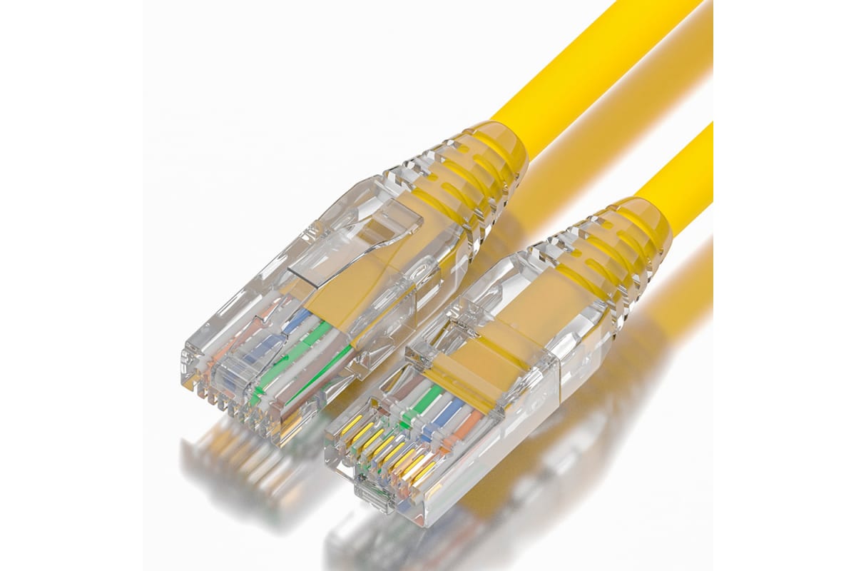 

Патч-корд UTP кат.5e, 0.5м, RJ45-RJ45, желтый, LSZH, 5 шт., Greenconnect (GCR) (GCR-52590), 0