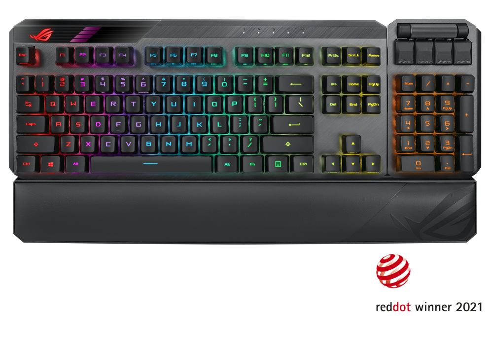 

Клавиатура беспроводная ASUS ROG Claymore II, оптико-механическая, ROG RX RED, подсветка, USB, черный (90MP01W0-BKRA00), ROG Claymore II