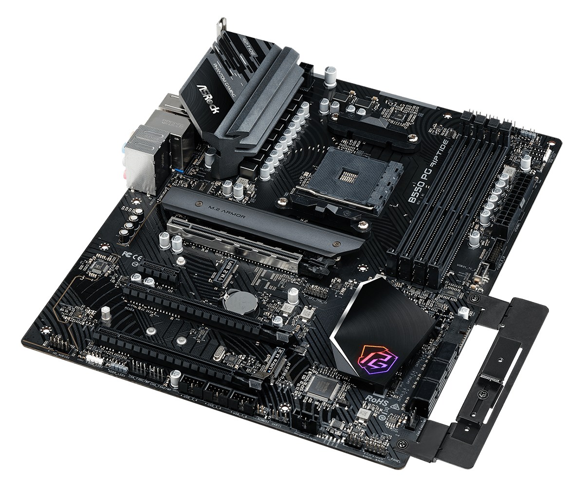 

Материнская плата ASRock B550 PG RIPTIDE, SocketAM4, AMD B550, 4xDDR4, 3PCI-Ex16, 6SATA3, 7.1-ch, 2.5GLAN, 11 USB 3.2, 2 USB Type-C, HDMI, ATX, Retail, B550 PG RIPTIDE