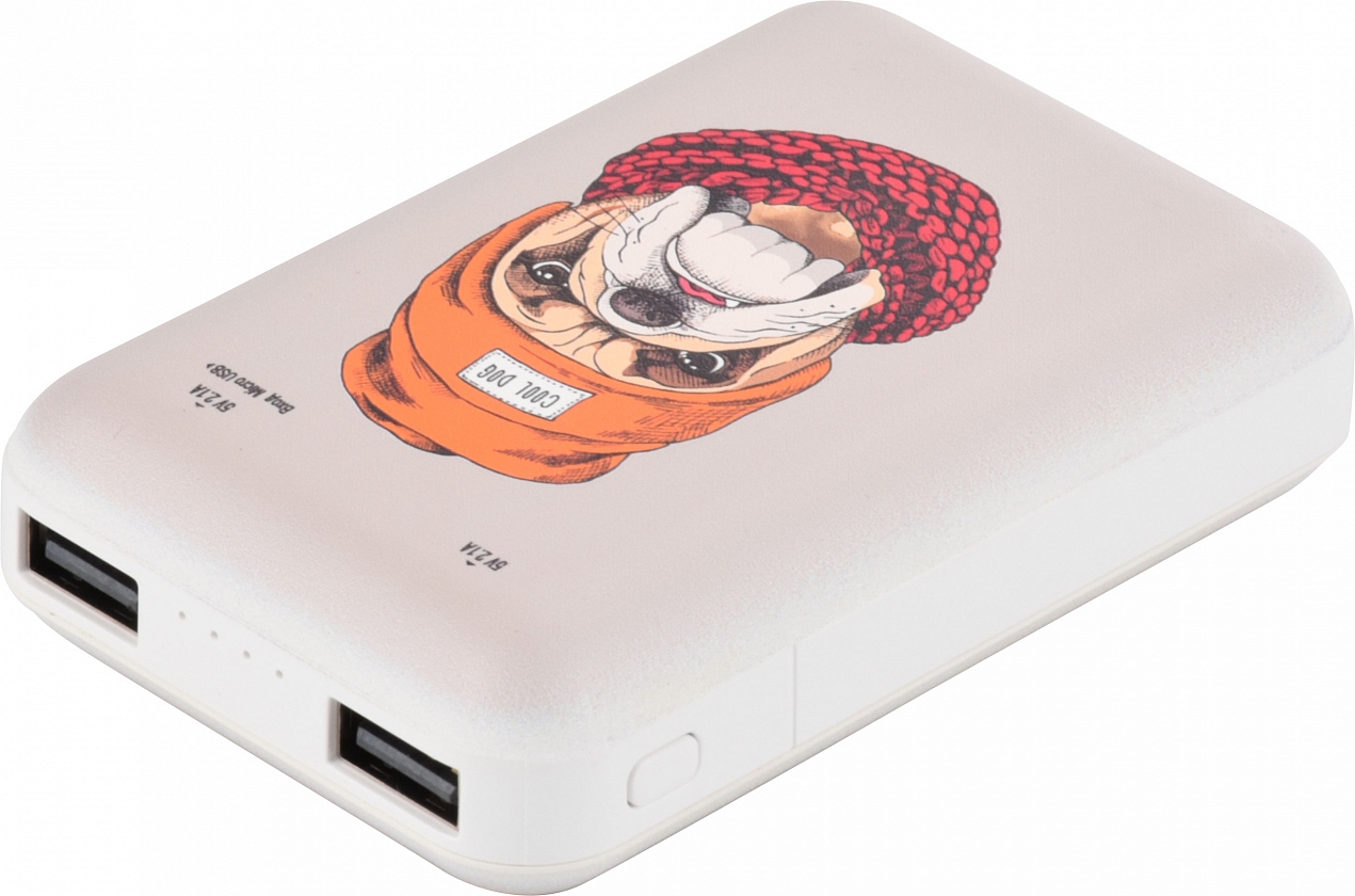 

Портативный аккумулятор (Powerbank) Ritmix RPB-10007 Bulldog, 10000 мА·ч, 2xUSB, 2.1А, принт, RPB-10007 Bulldog