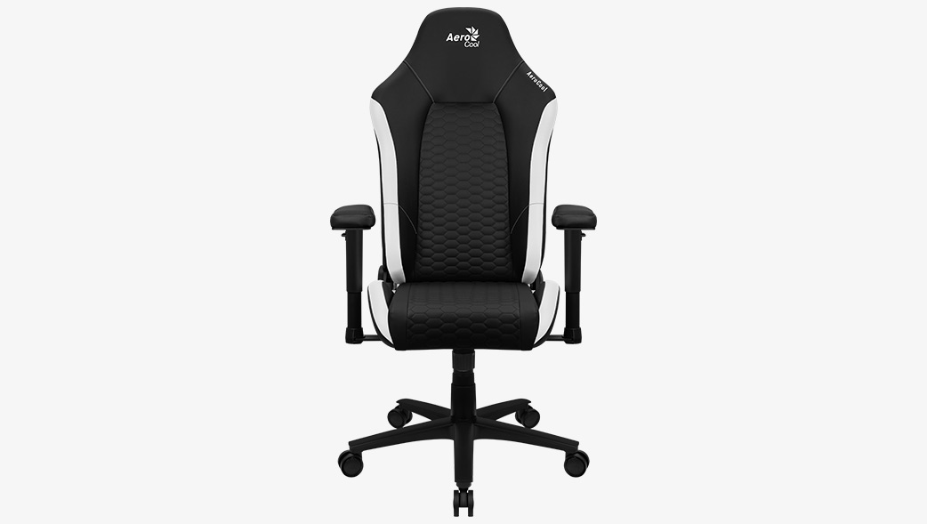 Кресло игровое AeroCool Crown Leatherette, черный/белый (4711099471201)