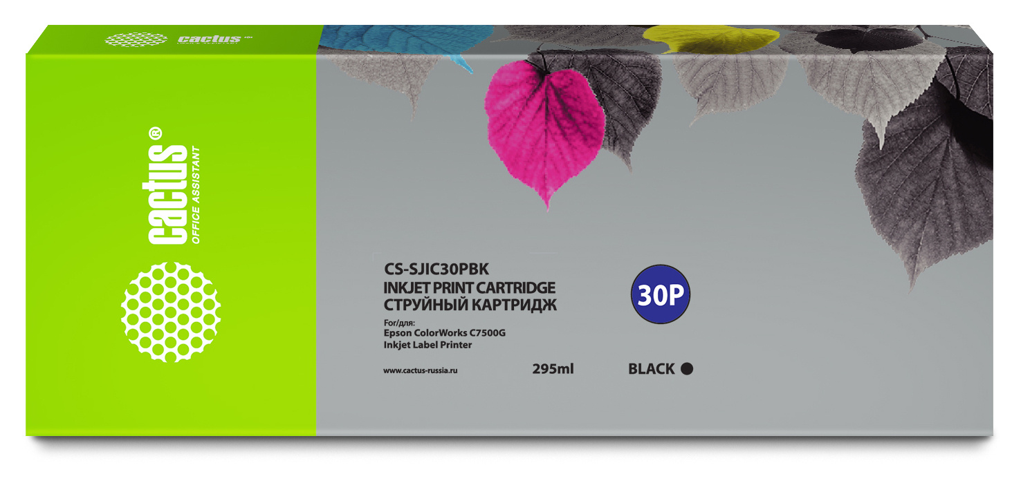 

Картридж струйный Cactus CS-SJIC30PBK (SJIC30PBK/C33S020639), черный, совместимый, 295мл, для Epson ColorWorks TM-C7500G