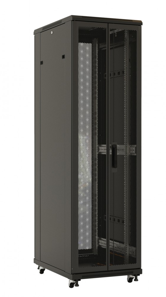 Шкаф телекоммуникационный напольный 32U 800x800 мм, перфорация/металл, черный, разборный, Hyperline TTB (TTB-3288-DD-RAL9004)