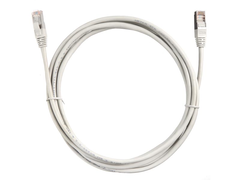 

Патч-корд FTP кат.5e, 5м, RJ45-RJ45, серый, LSZH, экранированный, Netko (NFTPBC.5e-5m-2-lszh)