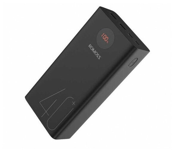 

Портативный аккумулятор (Powerbank) Romoss PEA40, 40000 мА·ч, 3xUSB, 3А, Type-C, QC, черный, PEA40