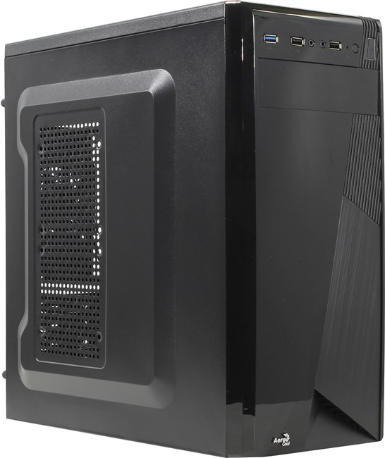 Корпус AeroCool CS-1101, ATX, Midi-Tower, USB 3.0, черный, Без БП (4713105958126) Плохая упаковка