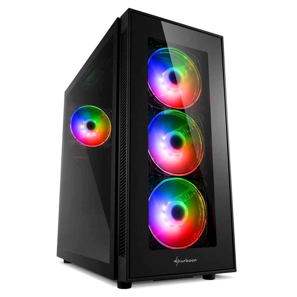 Корпус Sharkoon TG5 PRO RGB, ATX, Midi-Tower, 2xUSB 3.0, черный, Без БП (TG5-PRO-RGB) Плохая упаковка