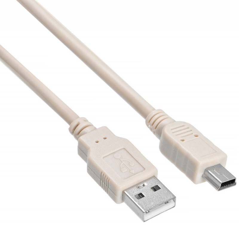 

Кабель USB 2.0(Am)-Mini USB 2.0(Bm), 1м, серый Buro 817248 (USB2.0-M5P-1), 817248