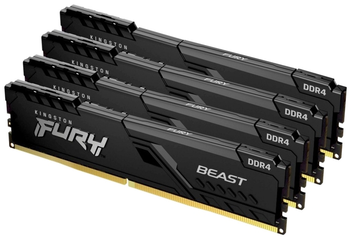 

Комплект памяти DDR4 DIMM 128Gb (4x32Gb), 3200MHz, CL16, 1.35 В, Kingston, FURY Beast Black (KF432C16BBK4/128), KF432C16BBK4/128