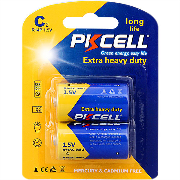 

Батарея PKCELL R14P-2B, C (R14P), 1.5V, 2шт. (16412)