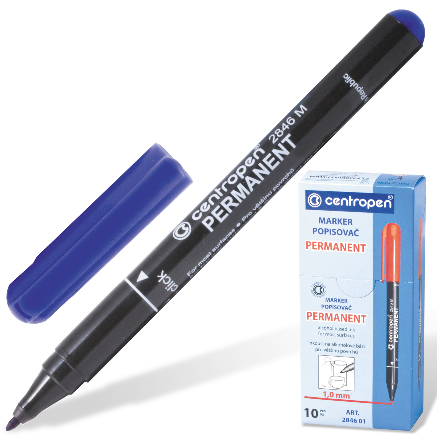 

Маркер перманентый Centropen, черный (2846/1Ч)