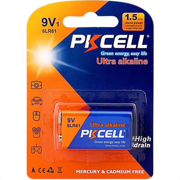 

Батарея PKCELL 6LR61-1B, крона, 9V, 1шт