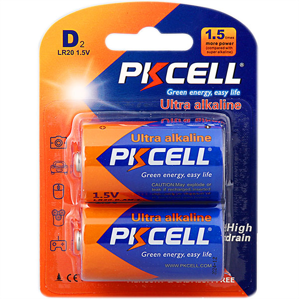 

Батарея PKCELL LR20-2B, D/LR20, 1.5V, 2шт