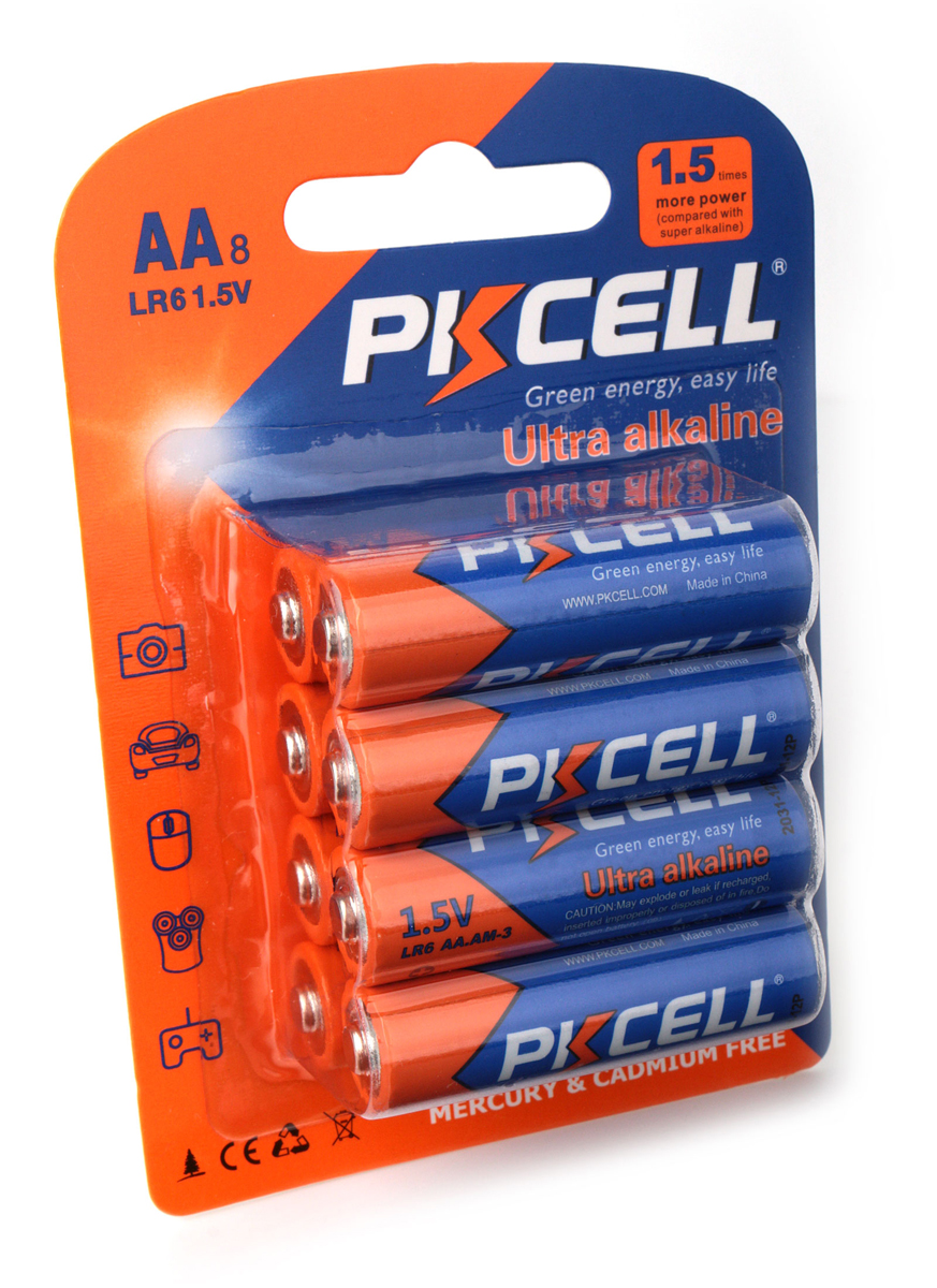 

Батарея PKCELL LR6-8B, AA, 1.5V, 8шт