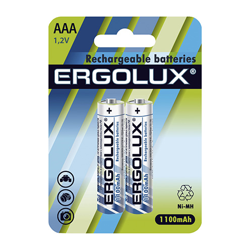 

Аккумулятор Ergolux Ni-Mh BL-2, AAA, 1.2V 1.1 А·ч, 2 шт. (NHAAA1100BL2), Ni-Mh BL-2