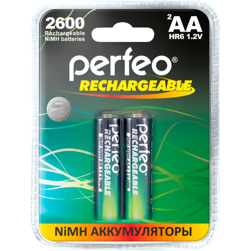 

Аккумулятор PERFEO AA2600mAh/2BL, AA, 1.2V 2600mAh, 2шт. (PF AA2600/2BL PL), AA2600mAh/2BL