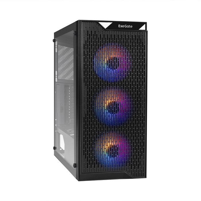 

Корпус ExeGate EVO-5001-NPX600, ATX, Midi-Tower, USB 3.0, RGB подсветка, черный, 600 Вт (EX290154RUS), EVO-5001-NPX600